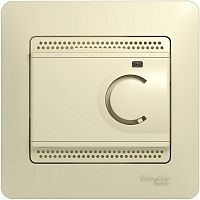 Терморегулятор механический с датчиком с рамкой Systeme Electric Glossa 0С+50С бежевый картинка